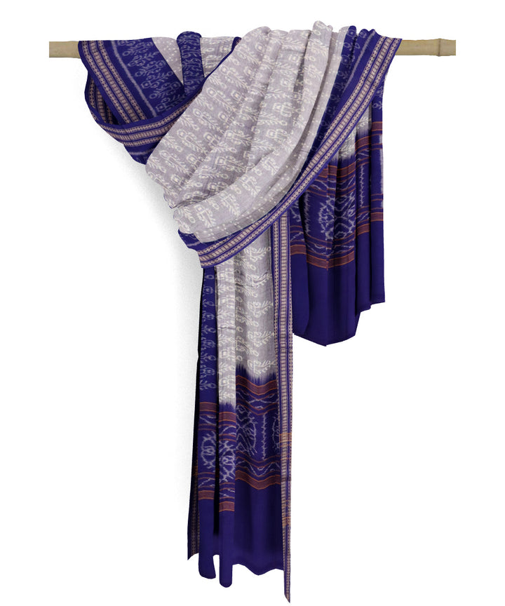 Grey blue pantone cotton handloom sambalpuri dupatta