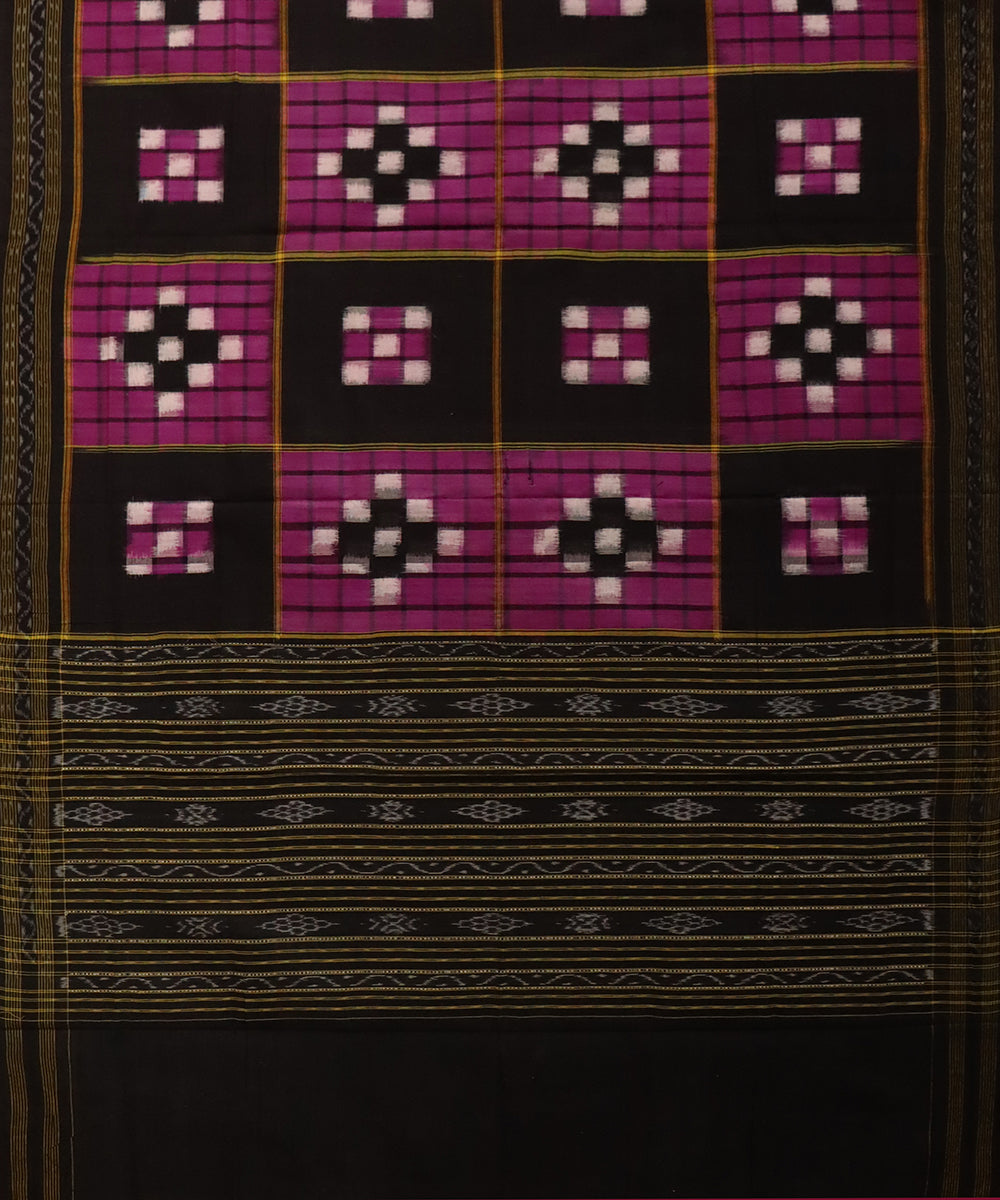 Purple black cotton handloom sambalpuri dupatta
