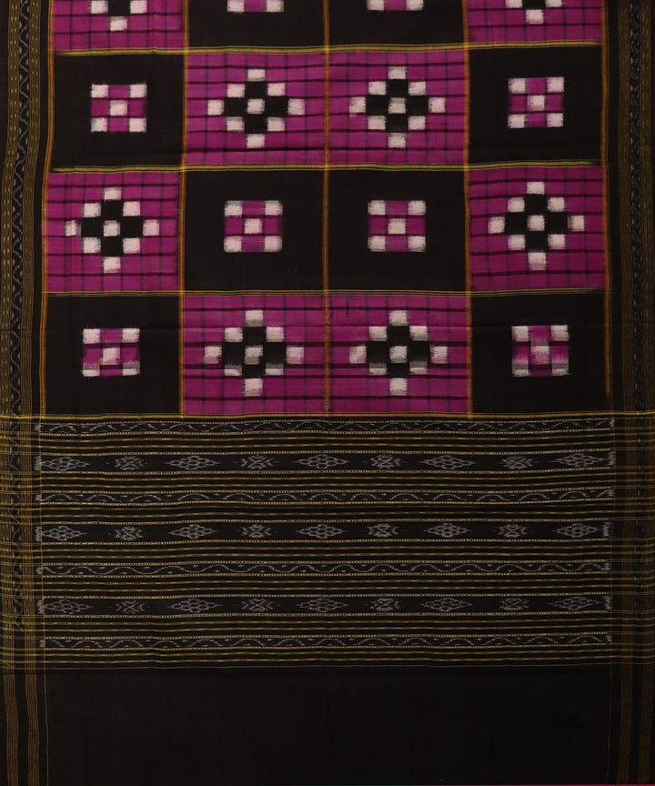 Purple black cotton handloom sambalpuri dupatta