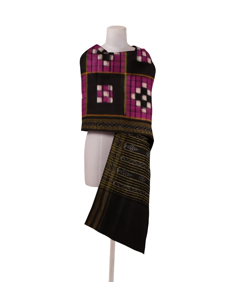 Purple black cotton handloom sambalpuri dupatta