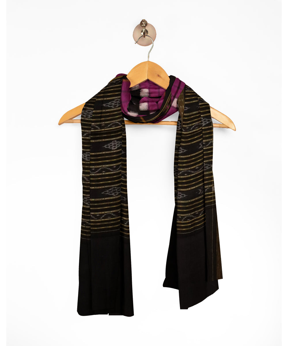 Purple black cotton handloom sambalpuri dupatta