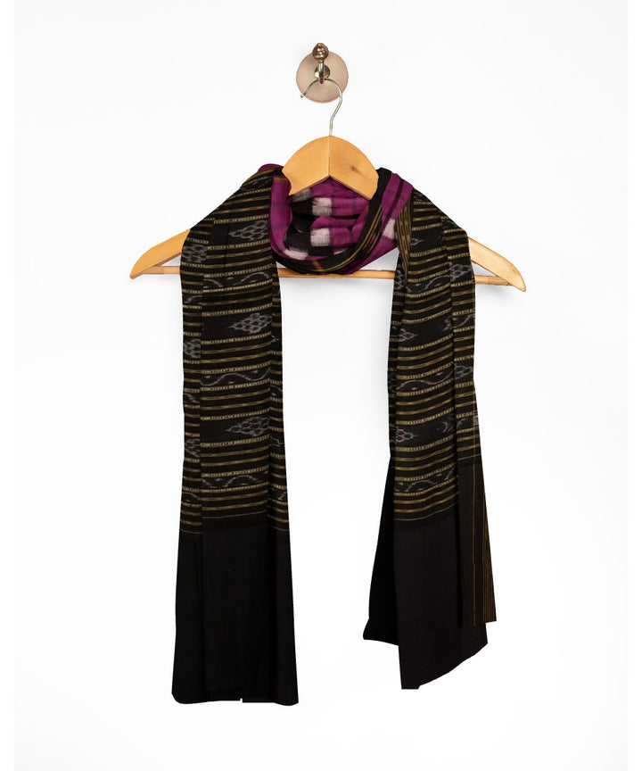 Purple black cotton handloom sambalpuri dupatta