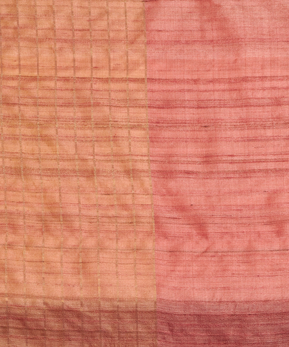 Purple hand woven tussar silk chhattisgarh kosa saree