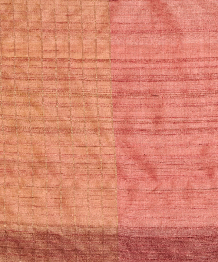 Purple hand woven tussar silk chhattisgarh kosa saree
