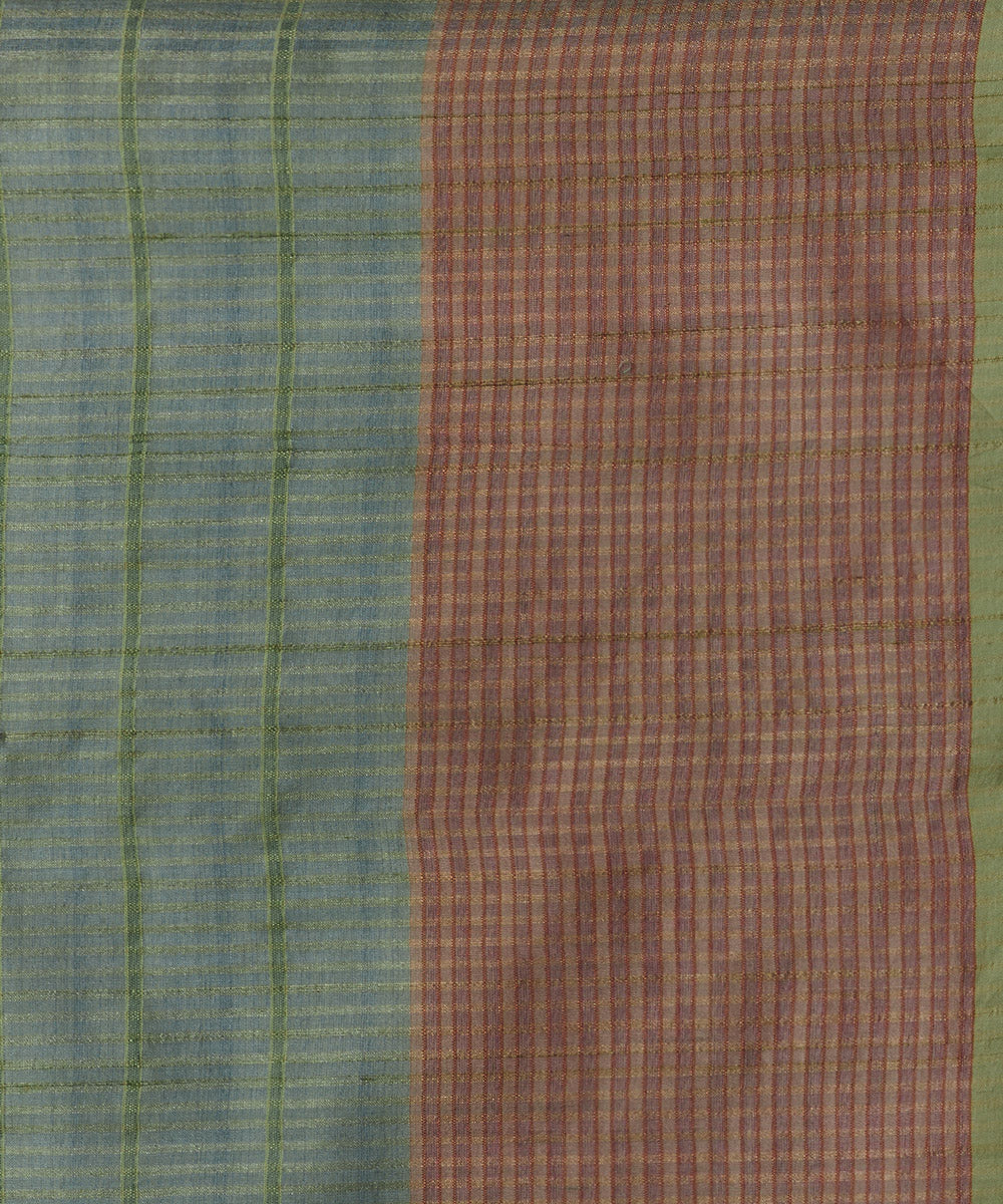 Egyptian blue tussar silk hand woven chhattisgarh kosa saree