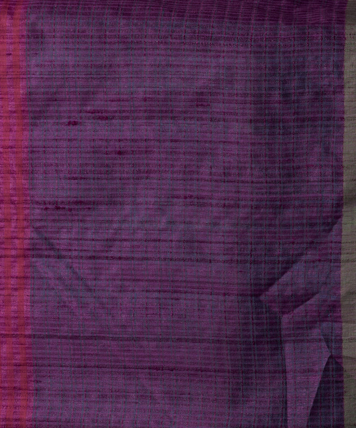 Sleepy lavender orange tussar silk hand woven chhattisgarh kosa saree