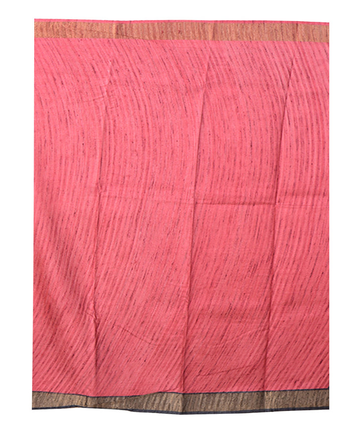 Beige multicolor block print handprinted tussar silk saree