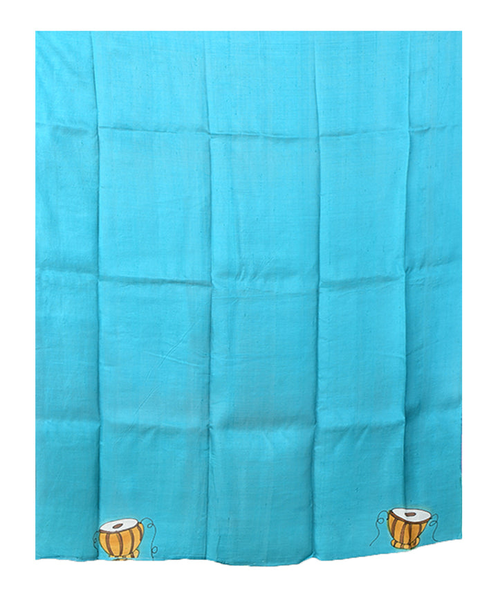Purple multicolor  hand painted silk saree