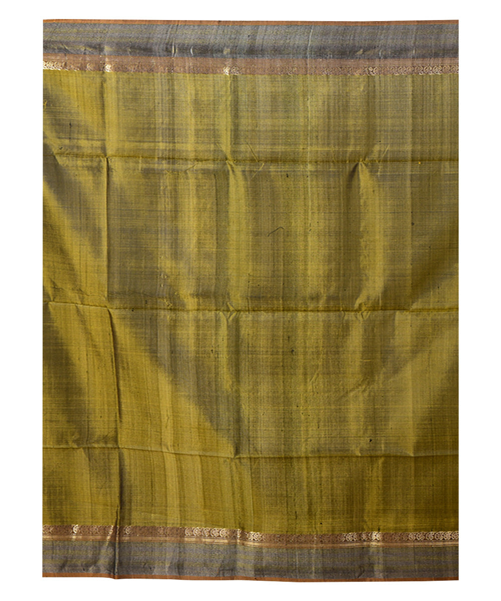 Yellow multicolor  handwoven silk saree