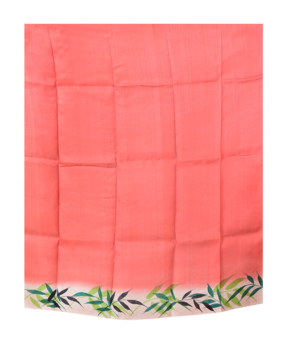 Beige multicolor  hand painted silk saree