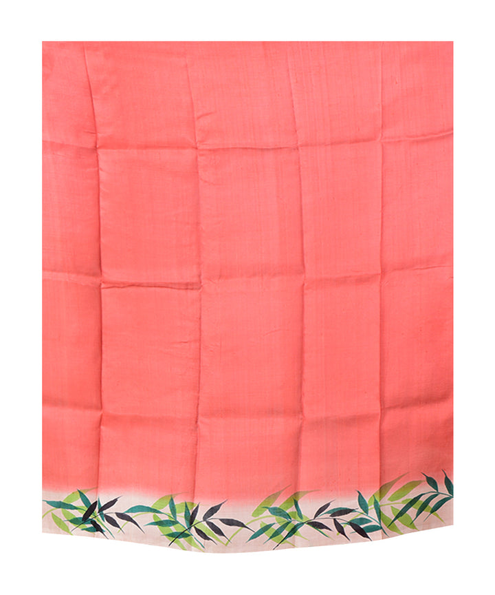 Beige multicolor  hand painted silk saree