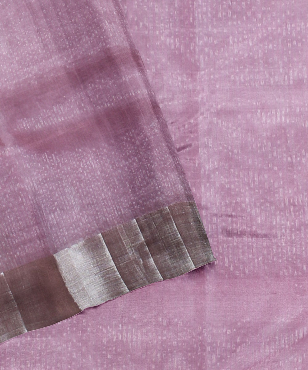 Pink handwoven chanderi cotton silk saree