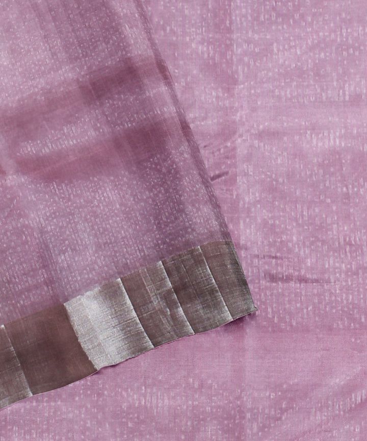 Pink handwoven chanderi cotton silk saree