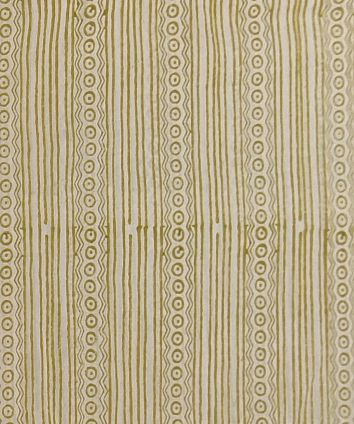 Cream grey hand printed cotton block print dress material