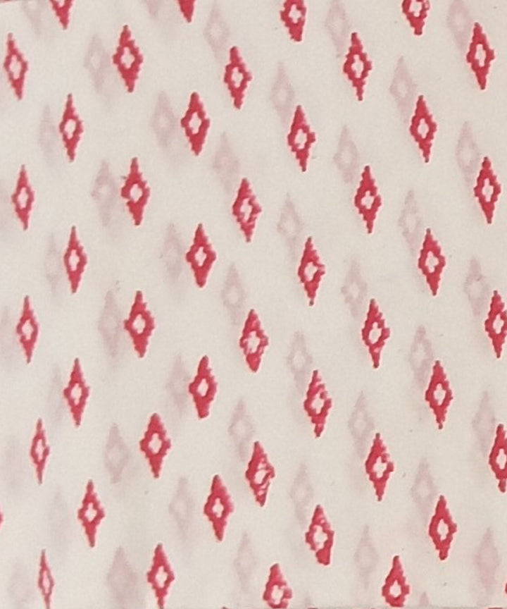 Pink white cotton hand block-print dress material