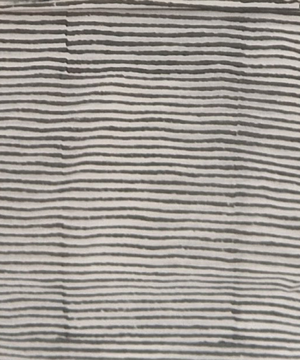Grey white hand block print cotton dress material