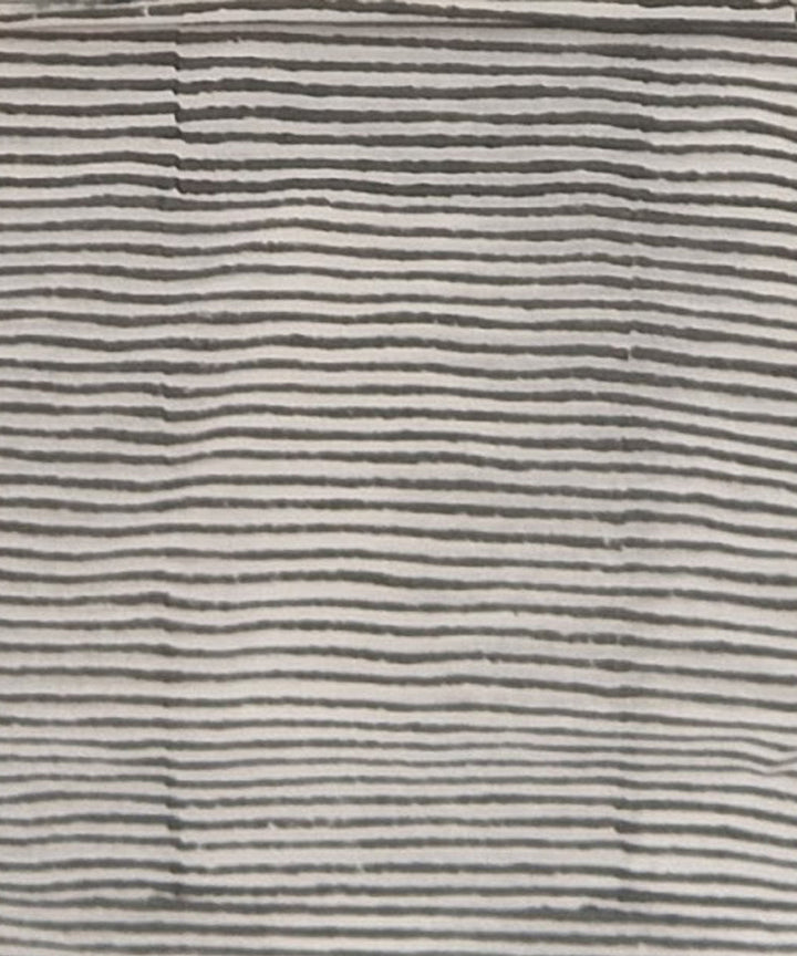 Grey white hand block print cotton dress material