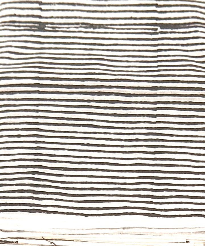 Cotton grey white hand block printed dress material