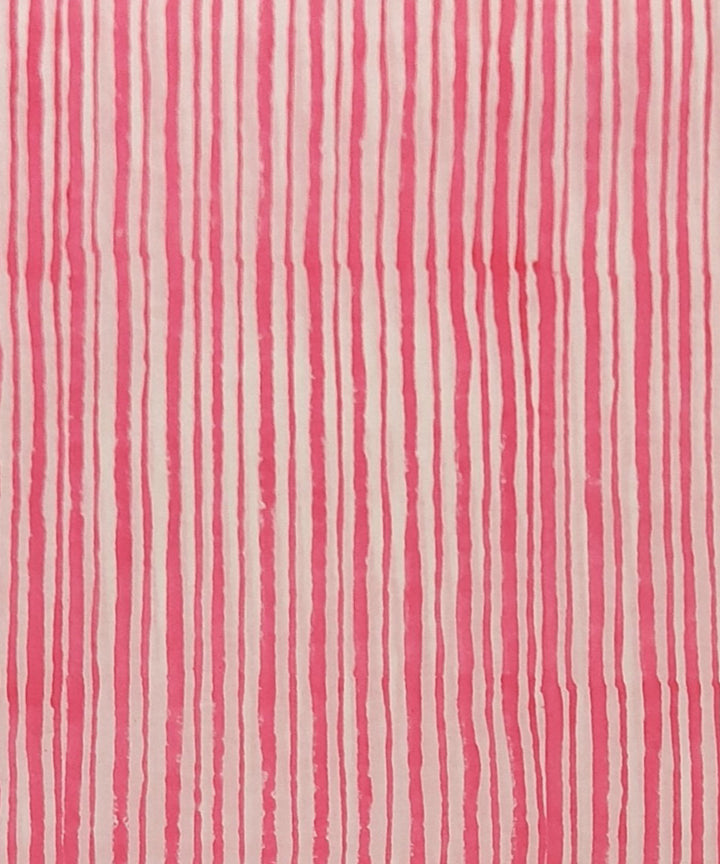 Hand block printed cotton pink offwhite dress material
