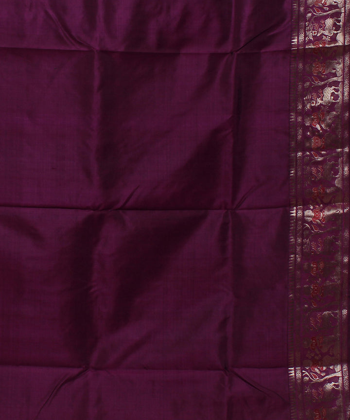 Purple handwoven baluchari silk saree