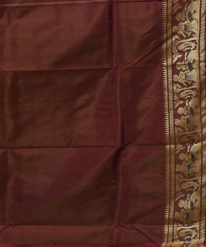 Chocolate brown handwoven baluchari silk saree