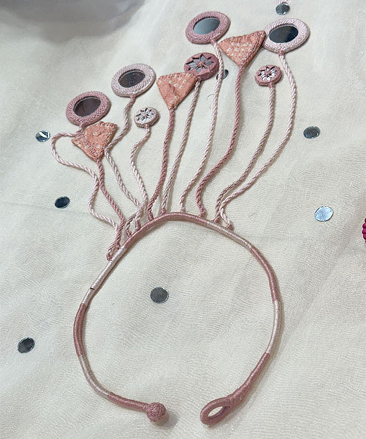 Pink banjara handmade cotton necklace