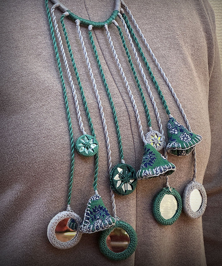 Dark green handmade banjara cotton necklace