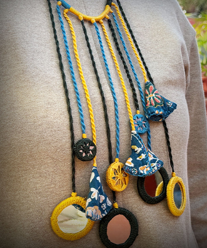 Yellow banjara handmade cotton necklace