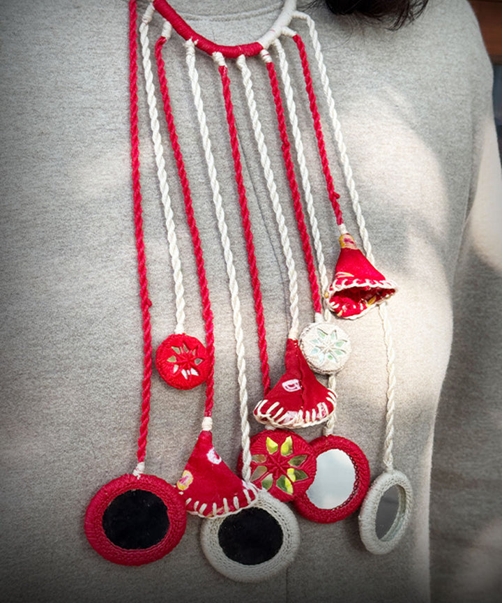 Red handmade banjara cotton necklace