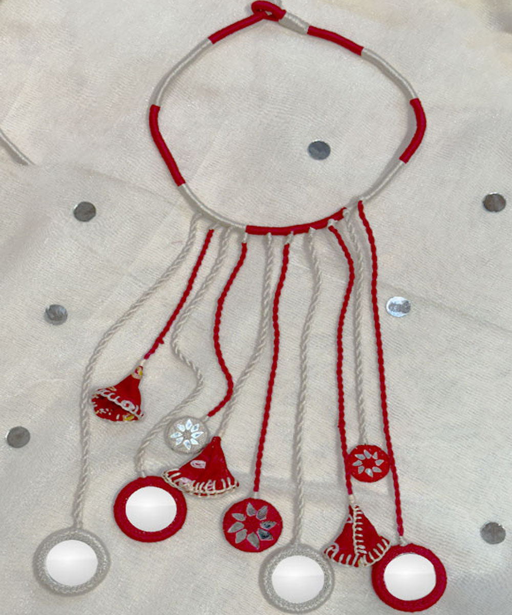 Red handmade banjara cotton necklace