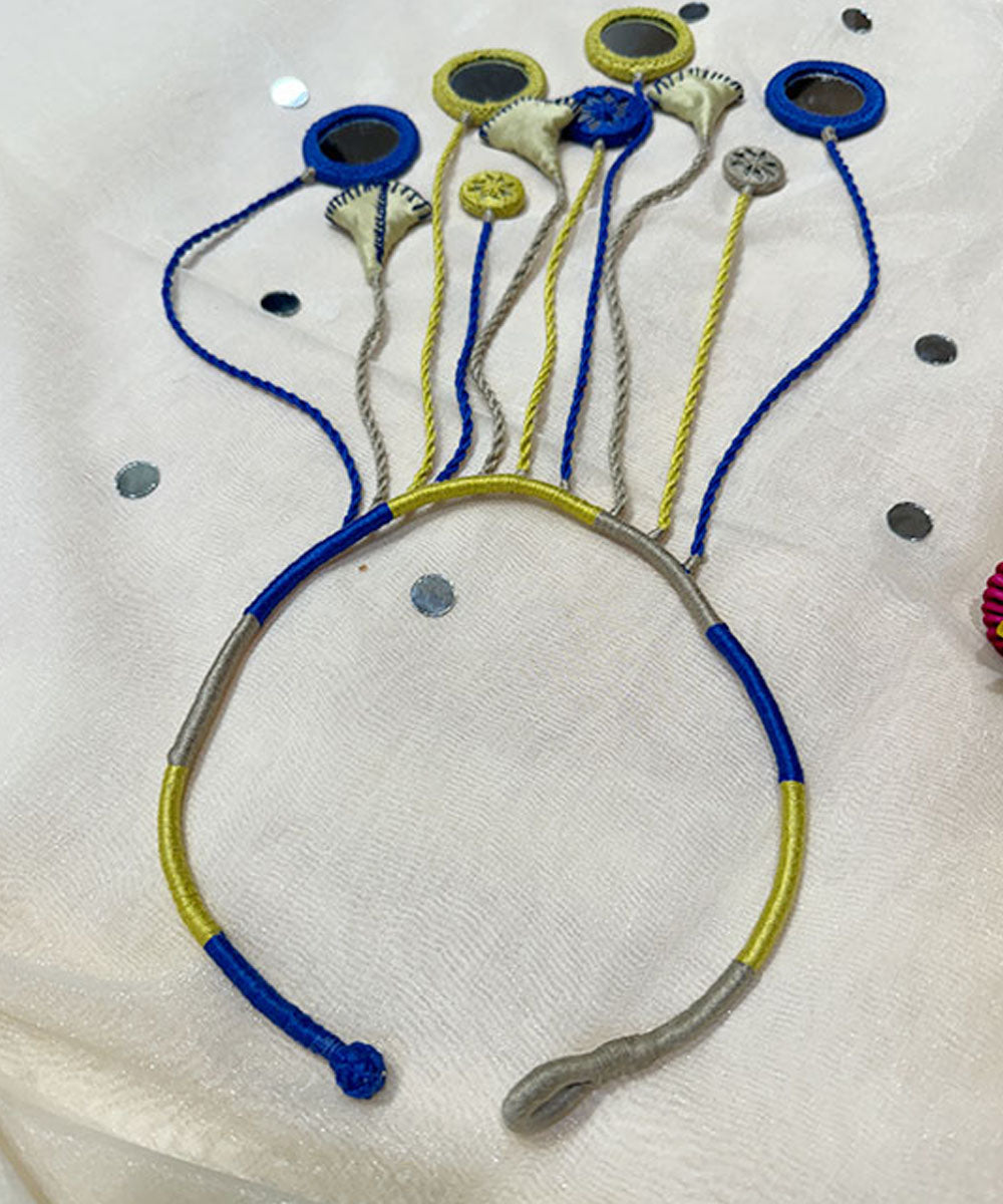 Navy blue banjara handmade cotton necklace
