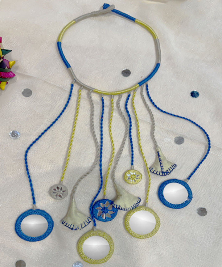Navy blue banjara handmade cotton necklace
