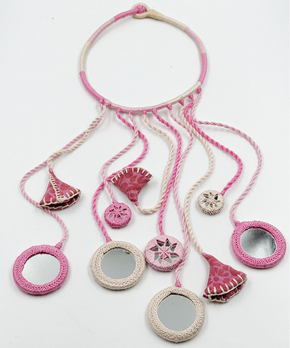 Pink handmade banjara cotton necklace