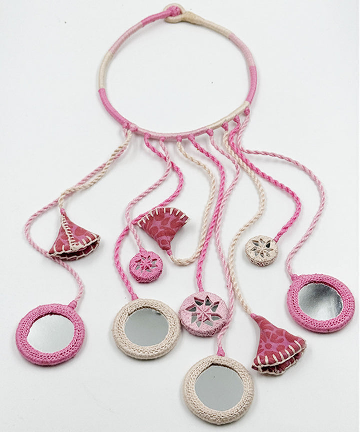 Pink handmade banjara cotton necklace