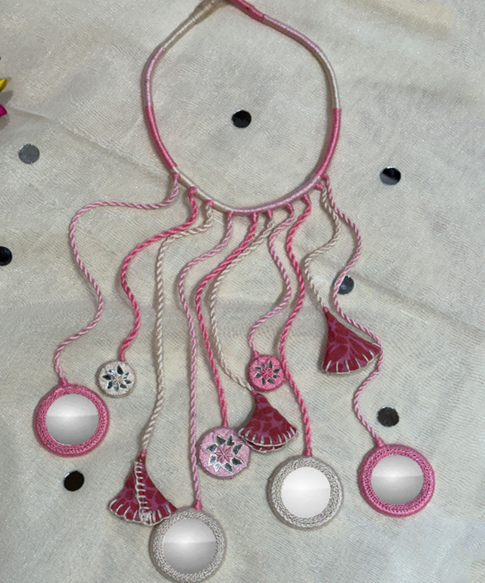Pink handmade banjara cotton necklace