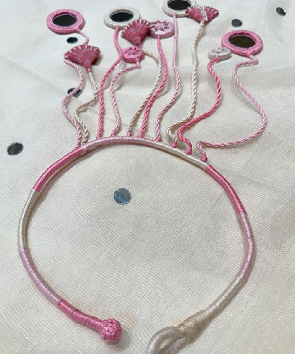 Pink handmade banjara cotton necklace