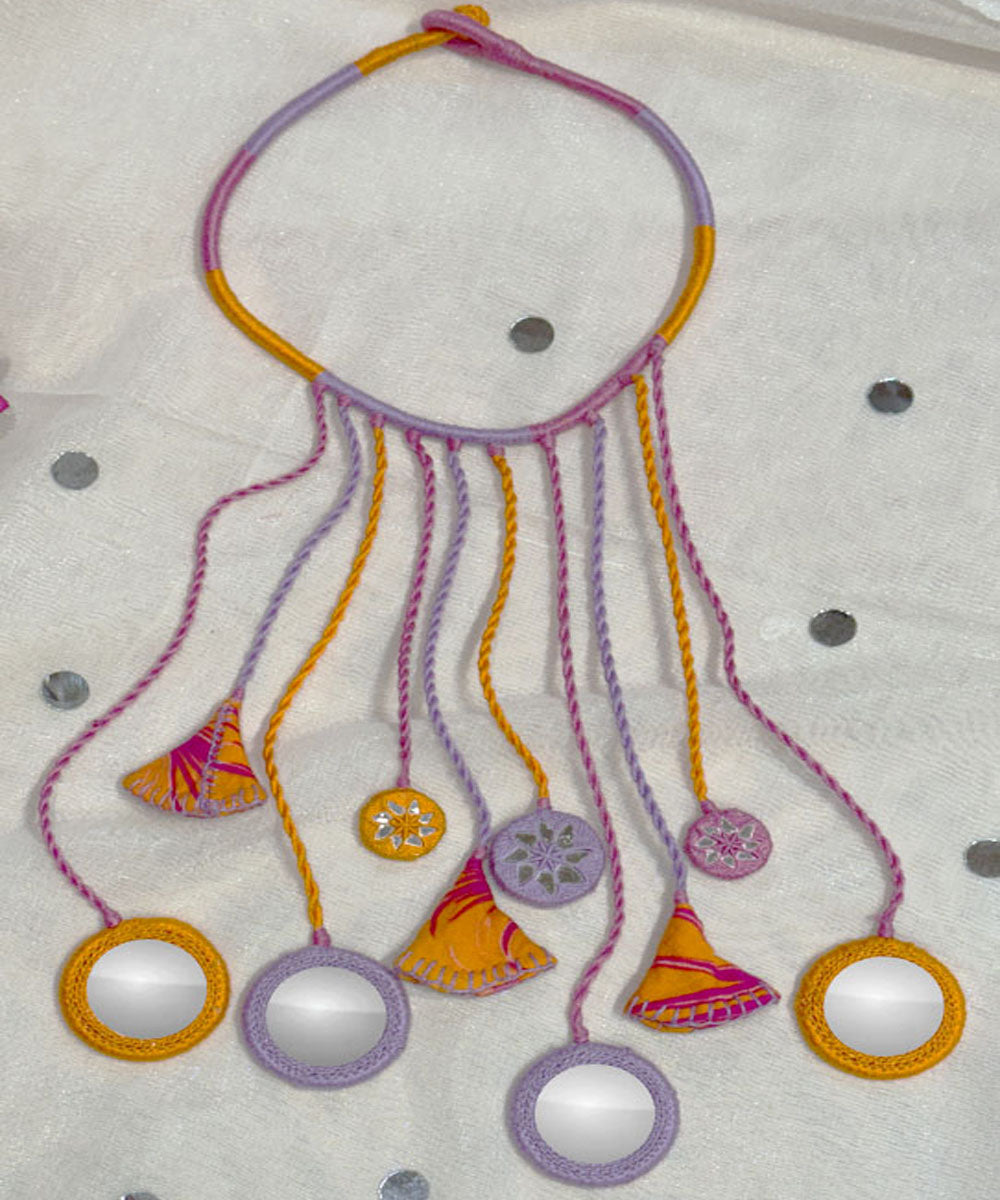 Orange handmade banjara cotton necklace