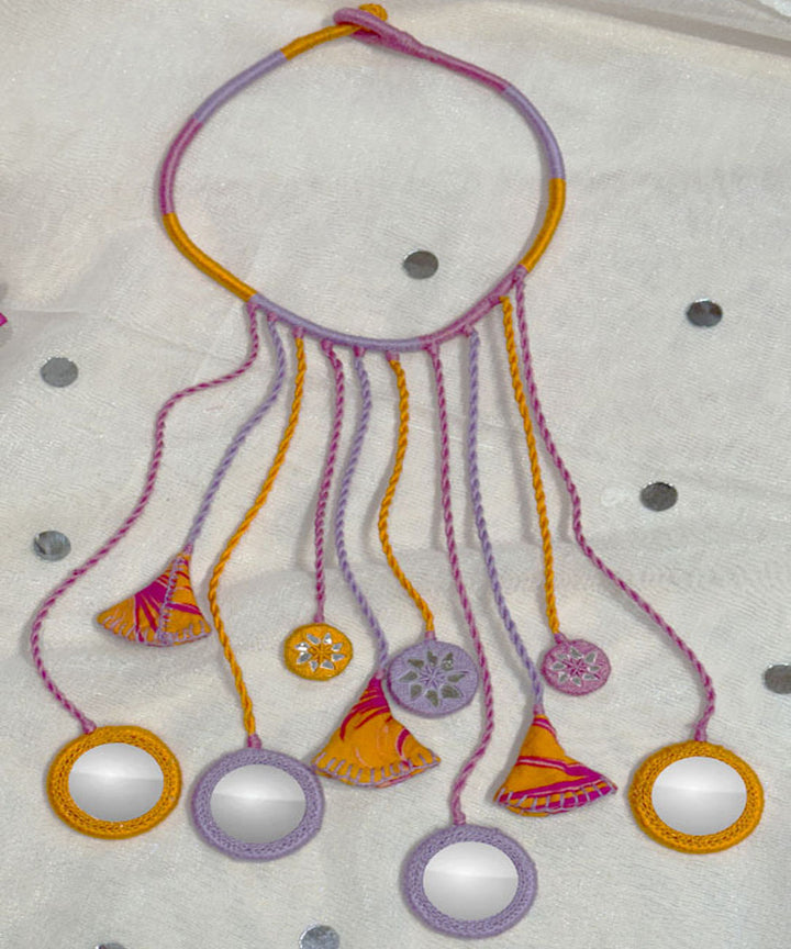Orange handmade banjara cotton necklace