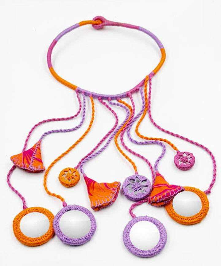 Orange handmade banjara cotton necklace