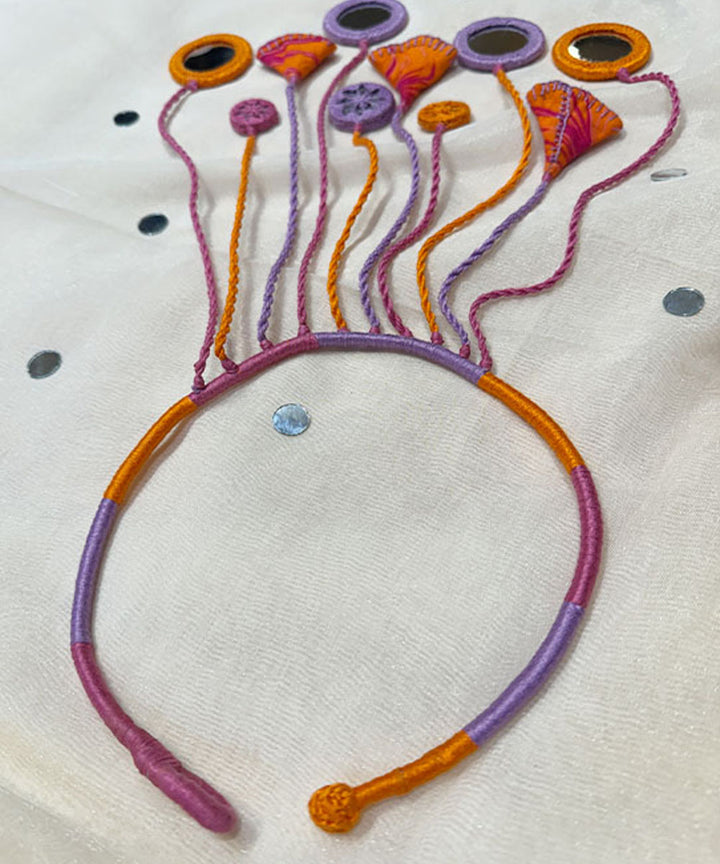 Orange handmade banjara cotton necklace