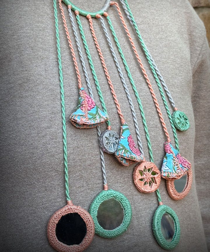 Sky blue banjara cotton handmade necklace