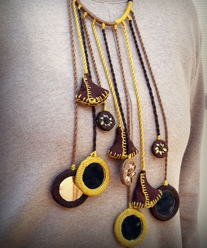 Yellow banjara handcrafted cotton necklace