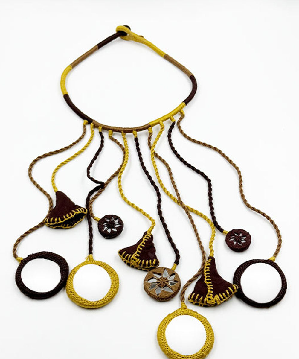 Yellow banjara handcrafted cotton necklace