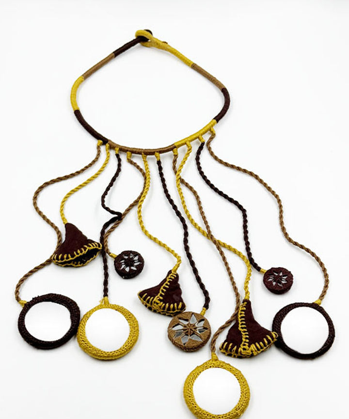 Yellow banjara handcrafted cotton necklace