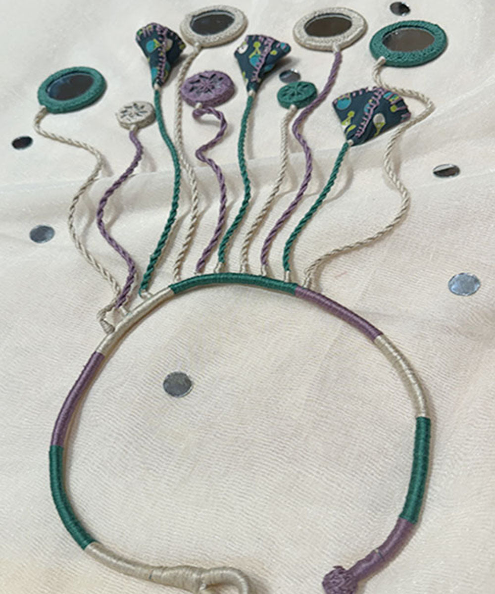 Sky blue handmade banjara cotton necklace