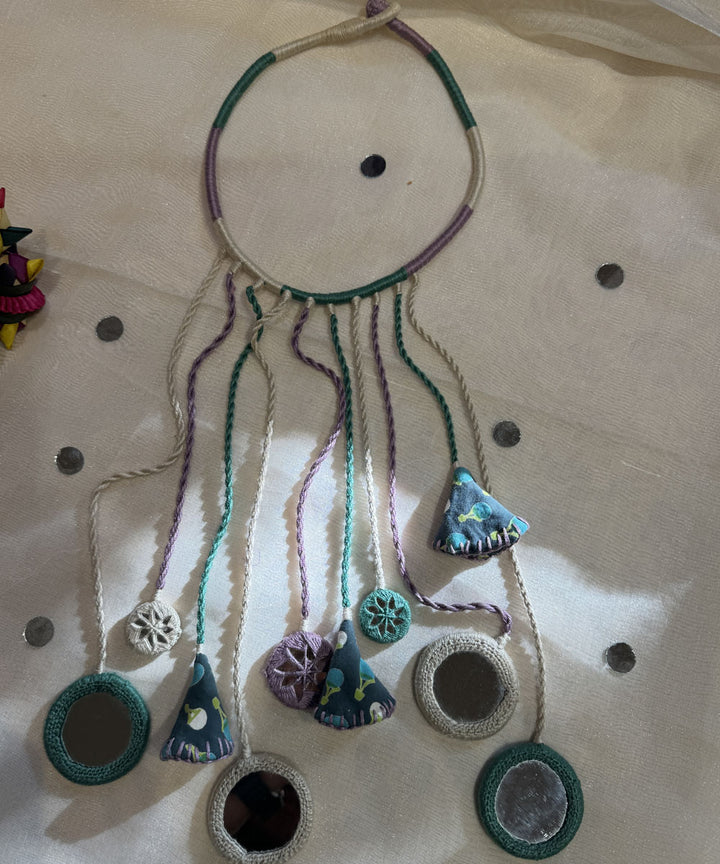 Sky blue handmade banjara cotton necklace