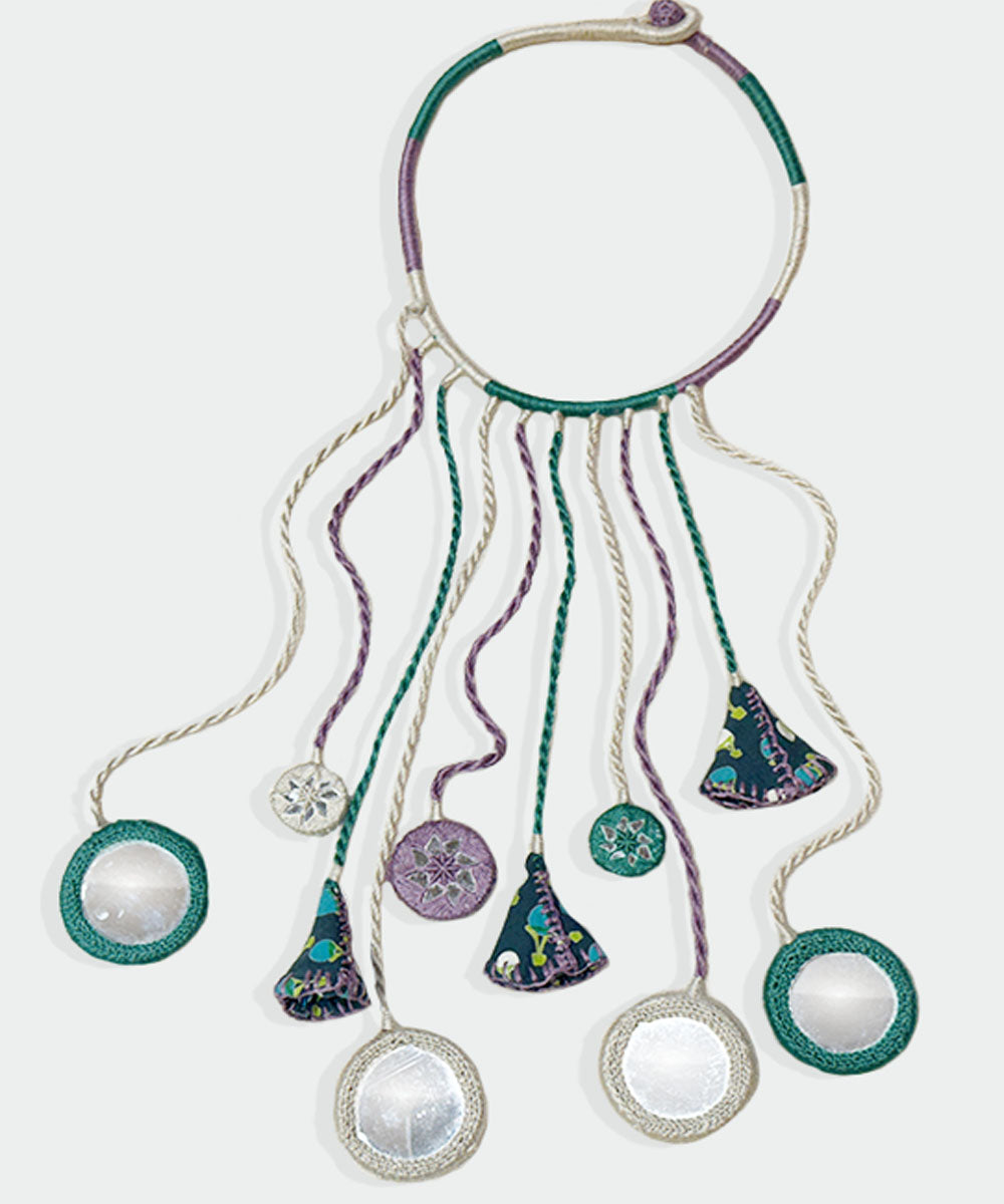 Sky blue handmade banjara cotton necklace