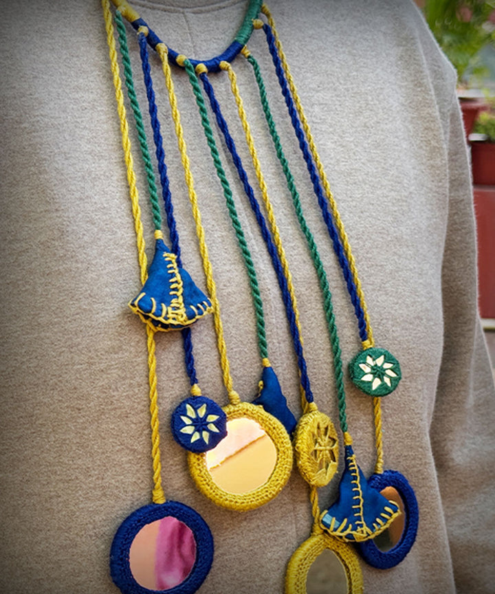 Yellow handmade banjara cotton necklace