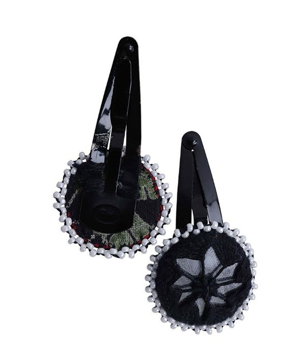 Black handmade banjara cotton tic tac pins
