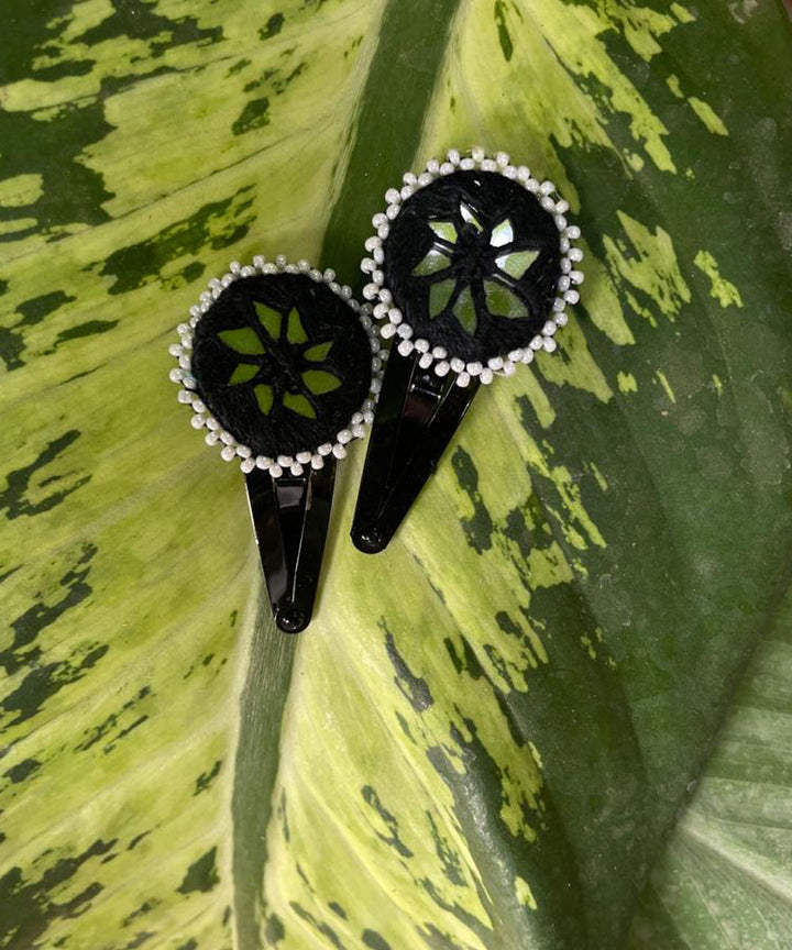 Black handmade banjara cotton tic tac pins